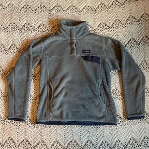 Patagonia Re-Tool Snap-T Fleece Pullover Women’s Size Medium Blue Grey Pockets